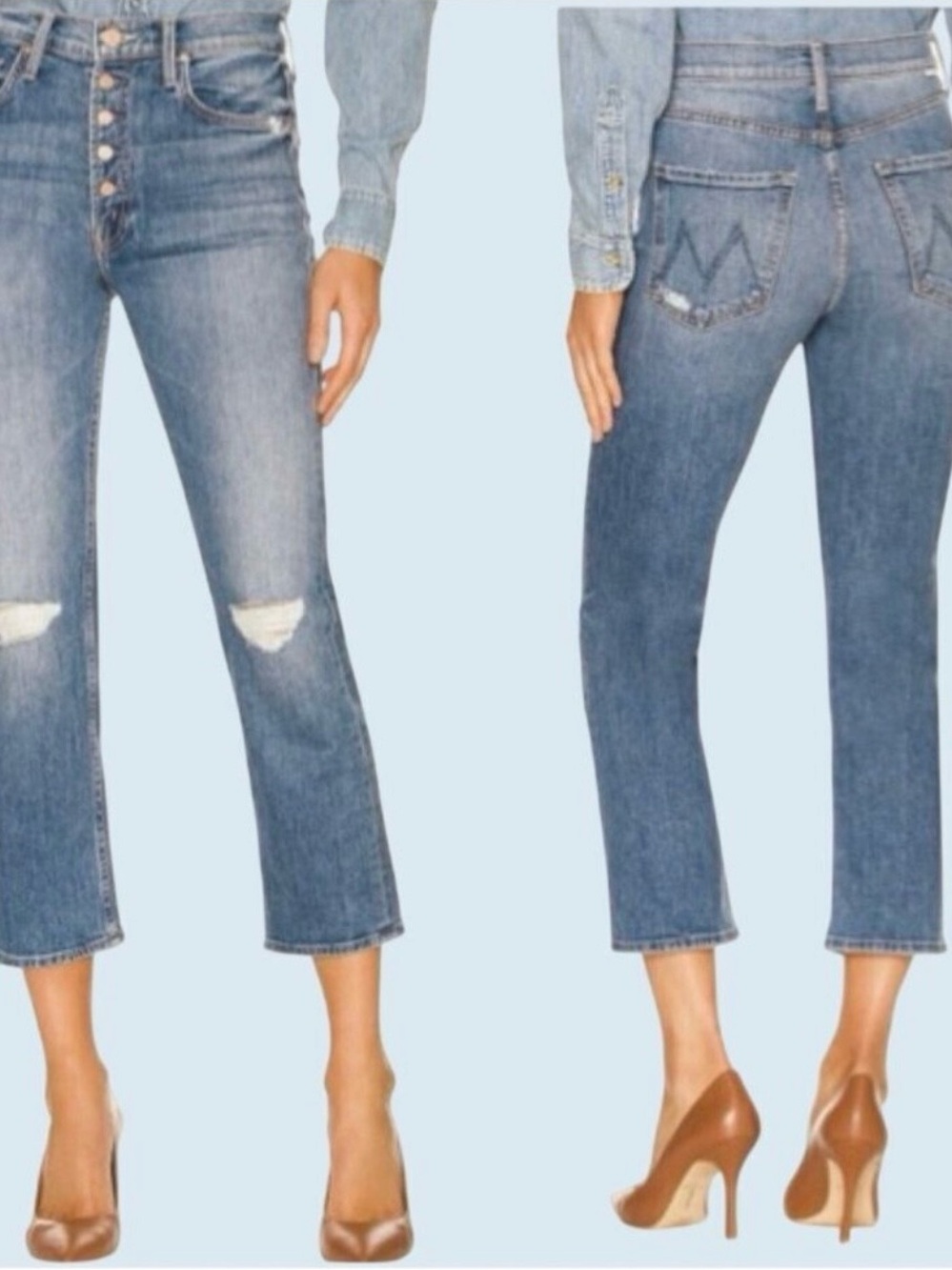 MOTHER The Pixie Tomcat Cropped Jeans - Size 27